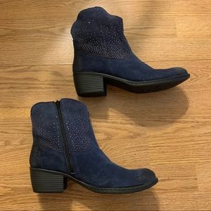 Blue studded boots